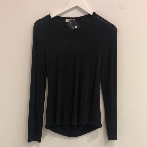 A.L.C. Reef Black Cut-Out Long Sleeve T-Shirt - Picture 1 of 10